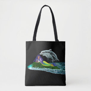 Tote Bag Sirène avec dauphins
