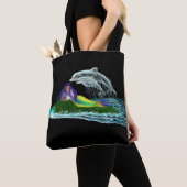 Tote Bag Sirène avec dauphins (De près)