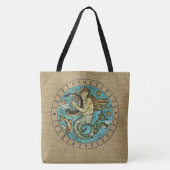Tote Bag Sirène avec harpe (Devant)