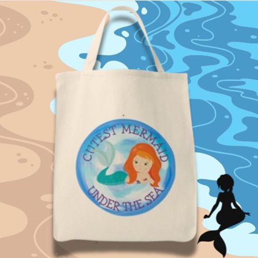 Tote Bag Sirène coupée sous la mer