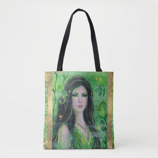 Tote Bag Sirène de Green Peridot par Renee Lavoie (Devant)