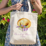 Tote Bag Sirène florale Boho du nom d'honneur<br><div class="desc">Élégante calligraphie bohème rustique script floral casquette domestique d'honneur ou de femme d'honneur cadeau sac fourre-tout. Facile à personnaliser avec votre texte !</div>