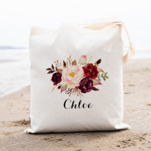 Tote Bag Sirène Florale Rustique, Cadeau Mariage