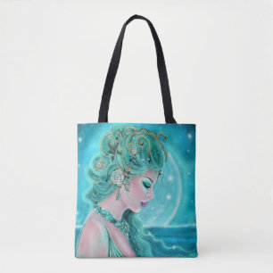 Tote Bag Sirène Lune De Renee Lavoie