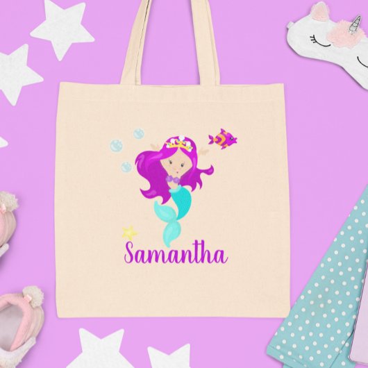 Tote Bag Sirène personnalisée Princesse Cute