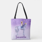 Tote Bag Sirène violette sur Unicorn Personnalisé (Dos)