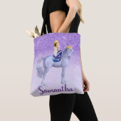 Tote Bag Sirène violette sur Unicorn Personnalisé (De près)