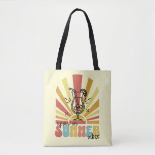 Tote Bag Sirop sur les vibrations de l'été, Soleil Rétro, V