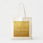 Tote Bag Sister Definition Script Gold Glitter Glam<br><div class="desc">Personalise for your special sister or hermana (little or big) to create a unique gift. A perfect way to show her how amazing she is every day. Designed by Thisisnotme©</div>
