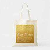 Tote Bag Sister Definition Script Gold Glitter Glam (Devant)