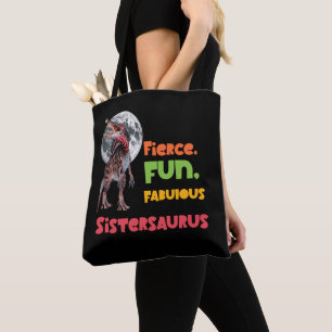 Tote Bag Sistersaurus Équipe de dinosaures sœurs appariées