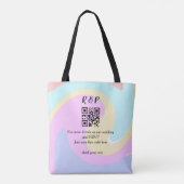 Tote Bag site web de mariage rsvp q r code ajouter nom text (Dos)