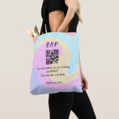 Tote Bag site web de mariage rsvp q r code ajouter nom text (De près)
