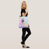 Tote Bag site web de mariage rsvp q r code ajouter nom text (Sur le modèle)