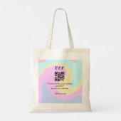 Tote Bag site web de mariage rsvp q r code ajouter nom text (Dos)