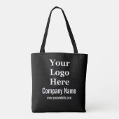 Tote Bag Site Web du logo de nom d'entreprise Promo noir et (Dos)