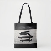 Tote Bag skateboard pris en sandwich (Devant)