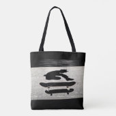 Tote Bag skateboard pris en sandwich (Dos)