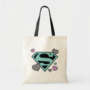 Tote Bag Skater Girl Supergirl Coeurs S-Shield