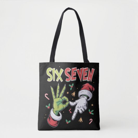 Tote Bag Skeleton 6 7 Christmas Six Seven Meme Xmas (Devant)