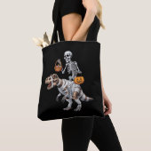 Tote Bag Skeleton équitation maman Dinosaur T rex Halloween (De près)