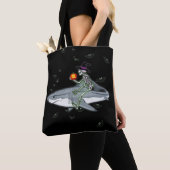 Tote Bag Skeleton équitation requin - Drôle cadeau Hallowee (De près)