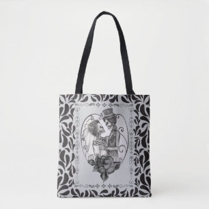 Tote Bag Skeleton Love Couple Mariage Dance