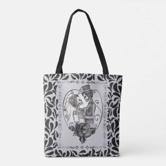Tote Bag Skeleton Love Couple Mariage Danse (Dos)