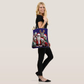 Tote Bag Skeleton Santa Christmas Group Photo – Festive 3D  (Sur le modèle)