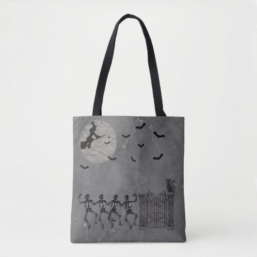 Tote Bag Skeletons De Danse Dans La Nuit (Devant)