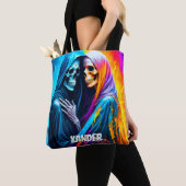 Tote Bag Skeletons enveloppés dans un arc-en-ciel personnal (De près)