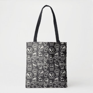 Tote Bag Sketchchy noir crâne papier peint sans couleur