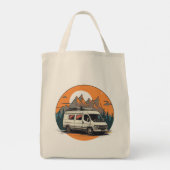 Tote Bag sketchy minimalist camper travel (Dos)