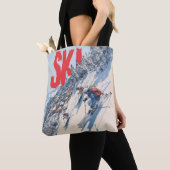 Tote Bag Ski Adventure on Mountain Slope (De près)