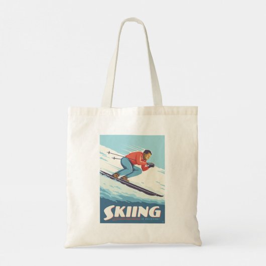 Tote Bag Ski est croire Retro Print (Dos)