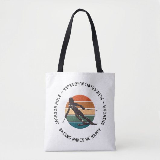 Tote Bag Ski Jackson Hole, Wyoming - Femme Skier Silhouette (Devant)