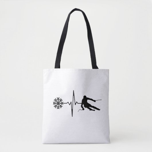 Tote Bag Ski - Ski Heartbeat (Devant)