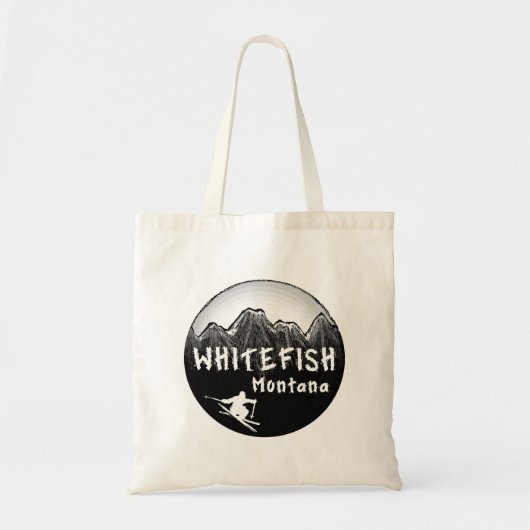 Tote Bag Skier artistique Whitefish Montana (Devant)