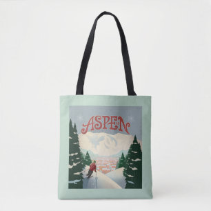 Tote Bag Skier d'Aspen   Colorado
