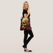 Tote Bag Skull and roses (Sur le modèle)