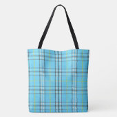 Tote Bag Sky Blue Plaid (Dos)