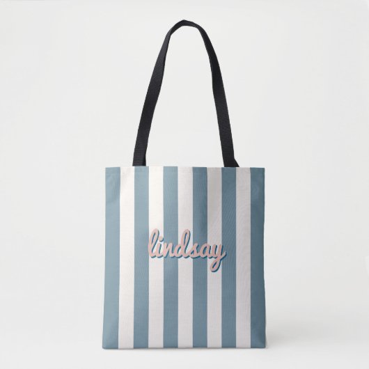 Tote Bag Skyline Blue Cabana Rayure Voyage Filles (Devant)
