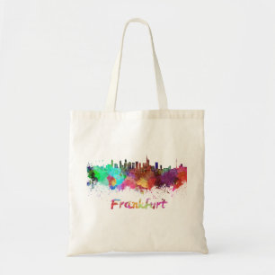 Tote Bag Skyline de Francfort en aquarelle