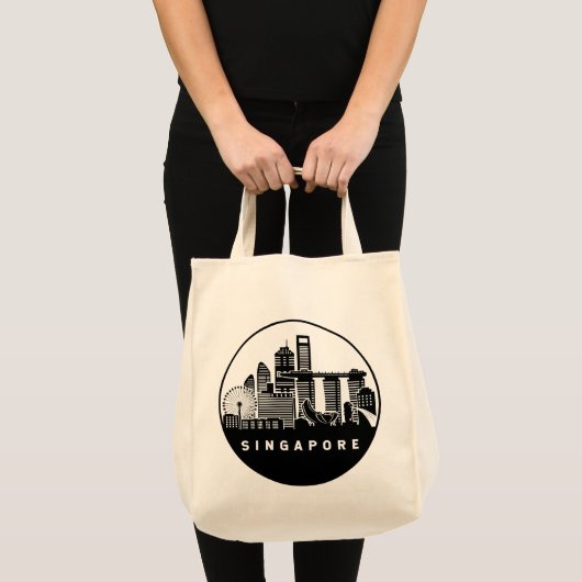 Tote Bag Skyline de Singapour (Devant (produit))
