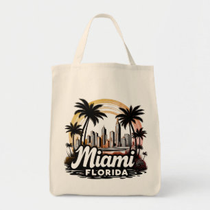 Tote Bag Skyline Miami City Floride