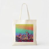 Tote Bag Skyline Seattle Abstrait   (Devant)