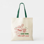 Tote Bag Slam Dunk Christmas Cute Basketball Santa (Dos)