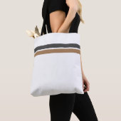 Tote Bag Sleek Grey Mocha Racing Stripes Arrière - plan bla (De près)