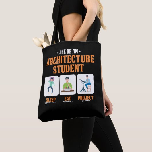 Tote Bag Sleep Eat Project Funeste Architecture Vie étudian (De près)