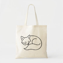 Sleeping Fox Line Art – Minimalist Woodland Animal
